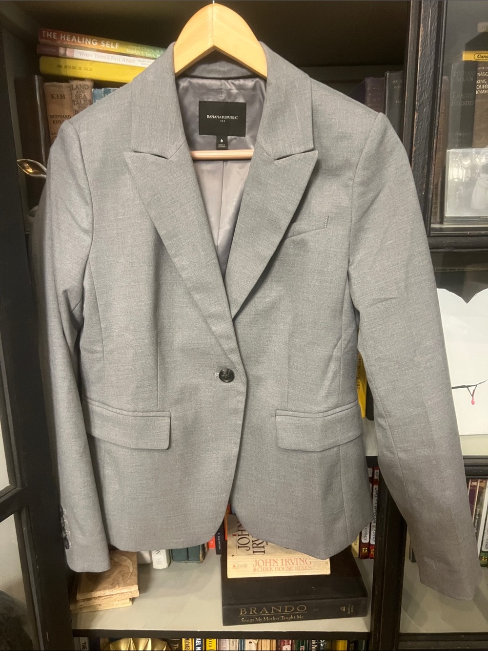 Banana Republic  Light Gray Single-Button Women's Blazer